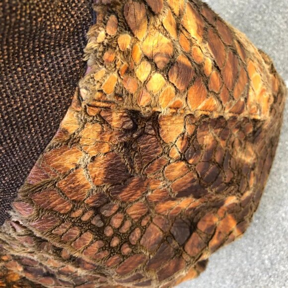 CONNIE GUNDERSON Ventura CA Designer Shoulder Purse Satchel Fuzzy Hand Bag Brown - Picture 15 of 16